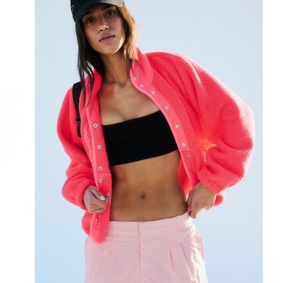FP Movement by Free People Jackets & Blazers - FP Movement Hit the Slopes Fleece Jacket Neon Pink